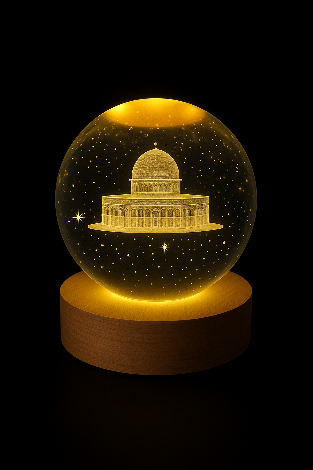 (3Pc Set ) 3D Islamic Crystal Ball Night Lamp ✨🌙 Illuminate Your Space with Spiritual Elegance