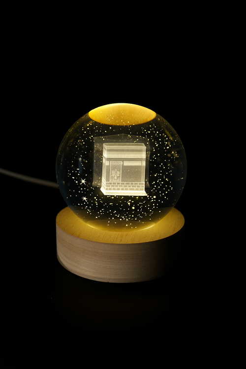 Kaba sharif 3D Crystal Ball Night Lamp ✨🌙 Illuminate Your Space with Spiritual Elegance