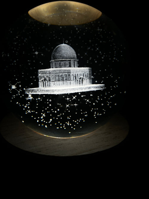 Al-Aqsa 3D Crystal Ball Night Lamp ✨🌙 Illuminate Your Space with Spiritual Elegance