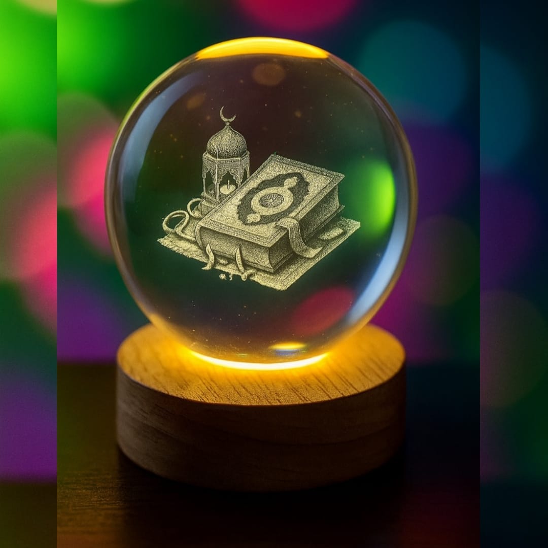 Quran 3D Islamic Crystal Ball Night Lamp ✨🌙 Illuminate Your Space with Spiritual Elegance