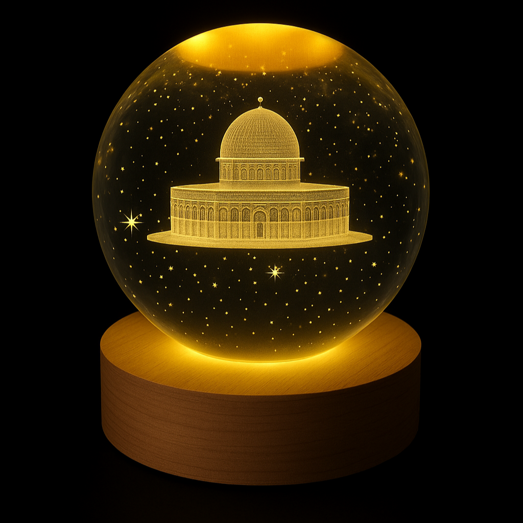 Al-Aqsa 3D Crystal Ball Night Lamp ✨🌙 Illuminate Your Space with Spiritual Elegance
